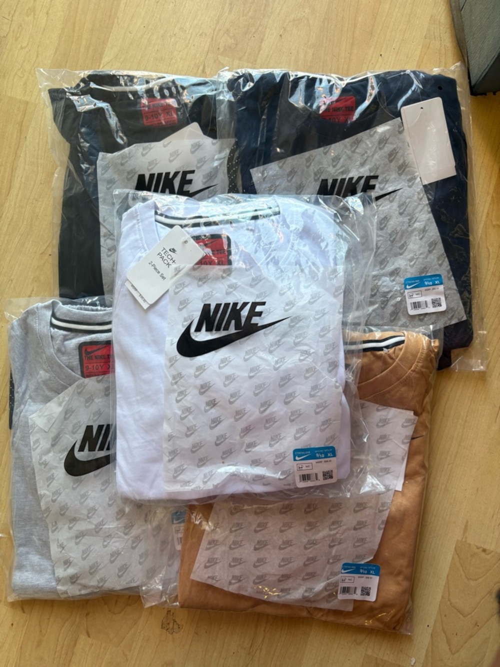 Nike Crewneck T-Shirts and Shorts Bundle- Black, White, Gray, Navy, Brown